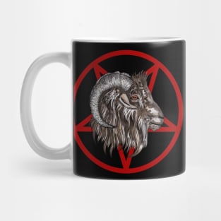 Black goat satanistic pentacle Mug